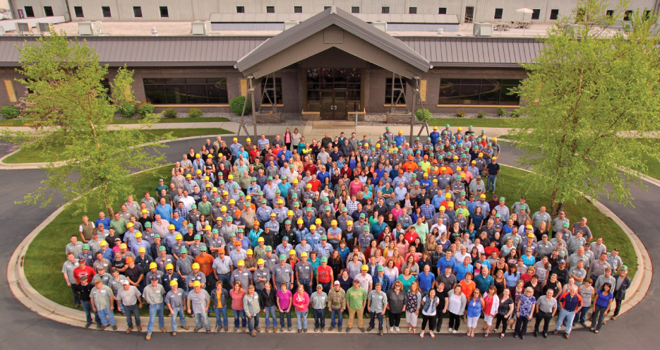 Coldspring Company photo, c. 2018. Over 500 employees from all four divisions of the company are represented in this group.