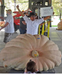 Sadiq and his 1,850 pound pumpkin