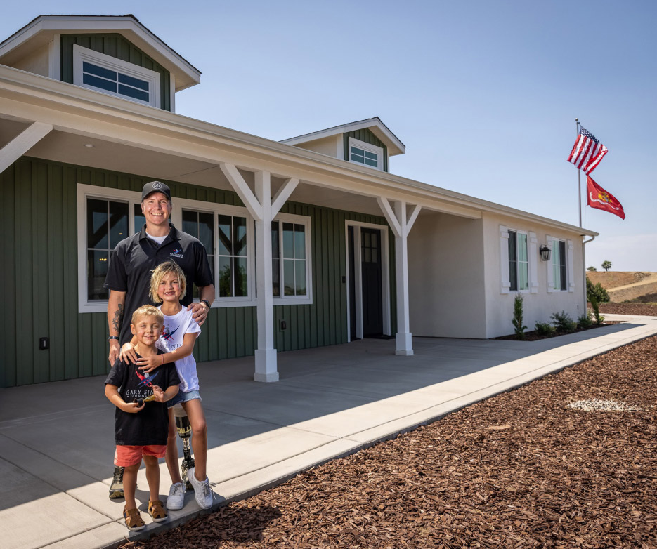 Natural stone and fabrication for U.S. Navy Petty Officer Second Class Doc Jacobs and his family in California were provided by Pacific Shore Stones and Marjan Stone.