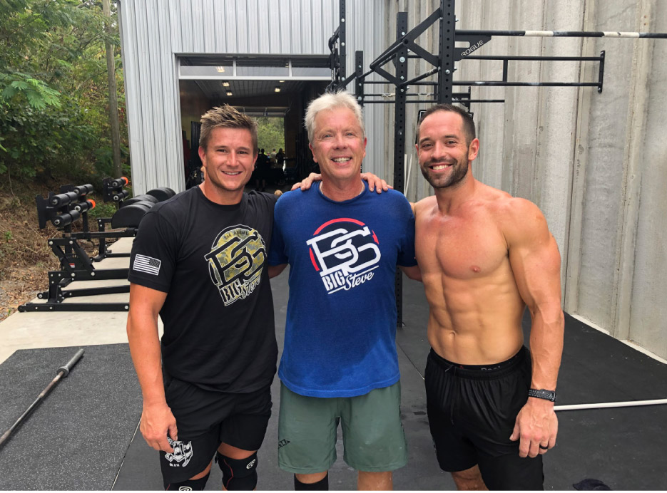 Me (center) and two of the world’s fittest Crossfitters at a charity event: Rich Froning and Chase Hill.