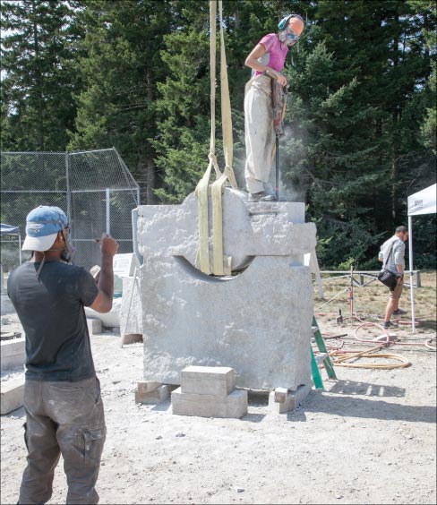 Being able to think many steps in advance is crucial to success when doing large-scale stone sculpture. Representing Lubec, Maine Artist Valerian Jikia from the Republic of Georgia is one of those artists. This may be the last time that gifted artists like Valerian as well as spectators have the opportunity to attend a large and diverse gathering like the Schoodic International Symposium.