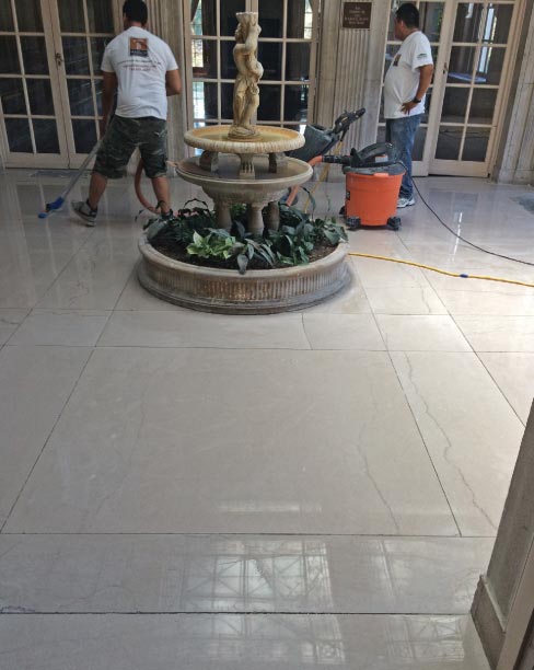 As durable as Tennessee marble is, poor installation in conjunction with many years of foot traffic had taken its toll on floors at the Strathmore Mansion in Bethesda, Maryland.