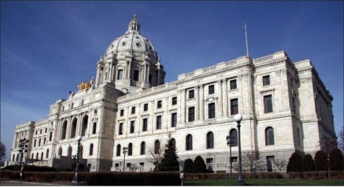 Built in 1905, the Minnesota State Capitol Building was clad in 327,000 cubic feet of white Georgia marble.