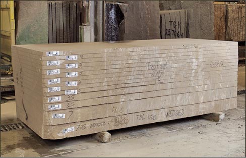 Indiana Limestone slabs come in a full array of colors and are available in select, standard, and rustic graded material.