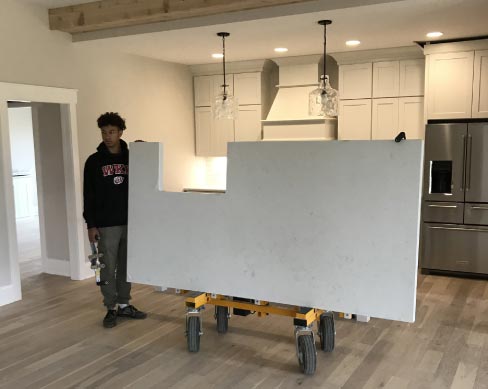 Southern Kentucky Granite’s newest equipment purchase is the No Lift Install System, which can effectively reduce the number of installers needed to safely bring in and set up heavy countertops.