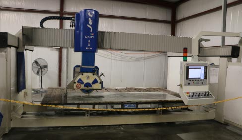 Donatoni Sawjet 625 CNC Bridge Saw has helped them take production digital and dust-free. “Templates can now be e-mailed to the shop, and we can sometimes have the job completely cut out before the template man gets back at the end of the day,” said Aldridge.