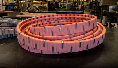 Diamond wire belt segments are made in-house, and the WF Meyers team helps select tools that are best-equipped for specific stones, maximizing speed and equipment life for their customers.