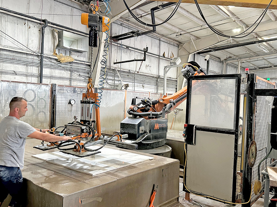 BACA Systems Robo Sawjet M Series machine has made a difference in speed of production, especially for waterjet sink cutouts, says Zsolt.